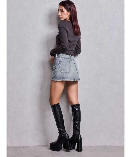 GYDA（ジェイダ）の「Vintageデニムスカートライクショートパンツ（デニムスカート・レディース・ブルー/ブラック・MEDIUM/SMALL/X-SMALL）」の17枚目の写真