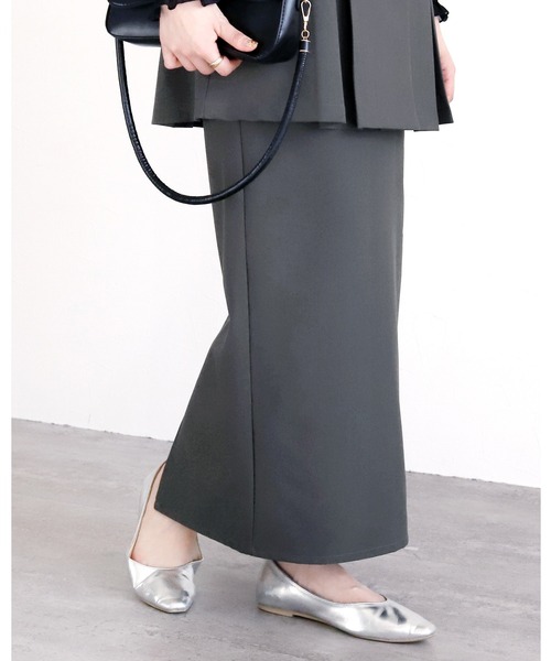 reca（レカ）の「Hラインロングスカート（スカート・レディース・グレー/ブラック/ネイビー/ベージュ・L/M/MT）」の2枚目の写真