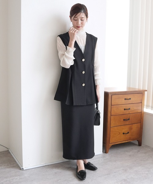 reca（レカ）の「Hラインロングスカート（スカート・レディース・グレー/ブラック/ネイビー/ベージュ・L/M/MT）」の8枚目の写真