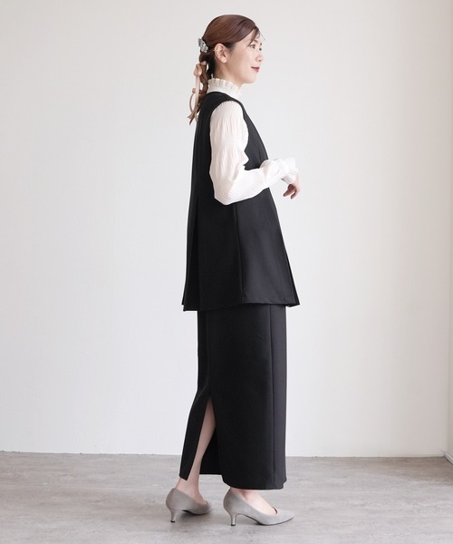 reca（レカ）の「Hラインロングスカート（スカート・レディース・グレー/ブラック/ネイビー/ベージュ・L/M/MT）」の9枚目の写真