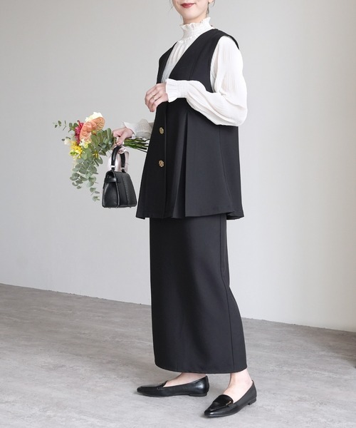 reca（レカ）の「Hラインロングスカート（スカート・レディース・グレー/ブラック/ネイビー/ベージュ・L/M/MT）」の10枚目の写真