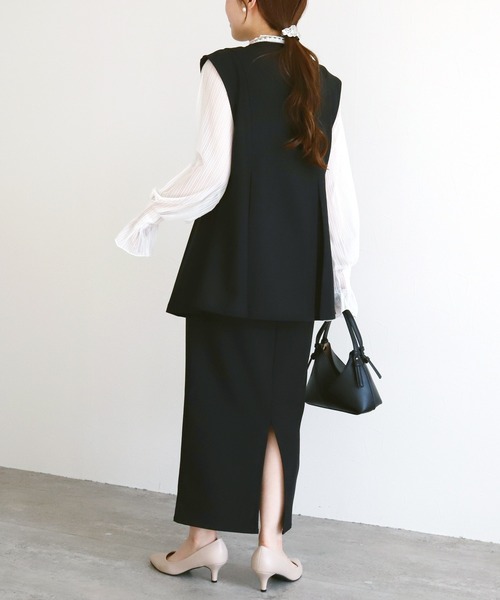 reca（レカ）の「Hラインロングスカート（スカート・レディース・グレー/ブラック/ネイビー/ベージュ・L/M/MT）」の14枚目の写真