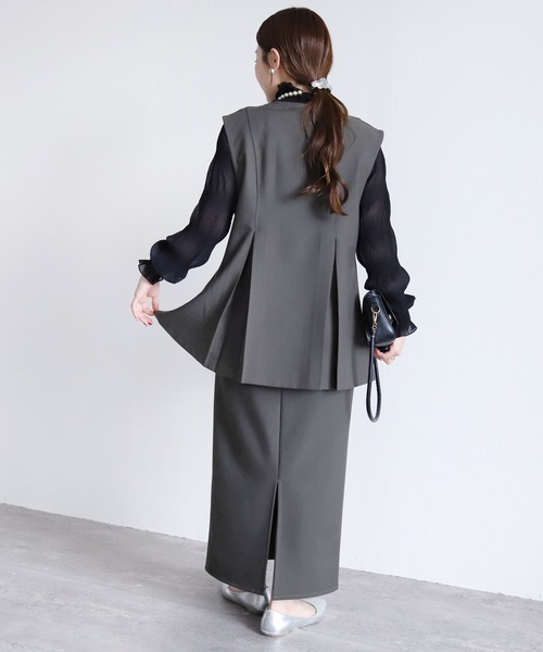 reca（レカ）の「Hラインロングスカート（スカート・レディース・グレー/ブラック/ネイビー/ベージュ・L/M/MT）」の21枚目の写真