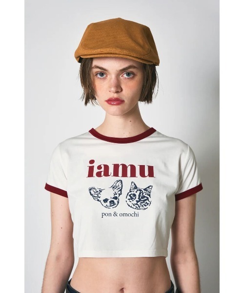 CREO STORE(クレオストア)の「【IAMU】Bicolor Mini Tee(Pink)(Tシャツ/カットソー・レディース・ピンク/ホワイト・FREE)」の2枚目の写真