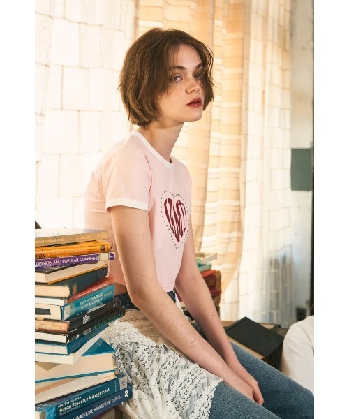 CREO STORE(クレオストア)の「【IAMU】Bicolor Mini Tee(Pink)(Tシャツ/カットソー・レディース・ピンク/ホワイト・FREE)」の6枚目の写真