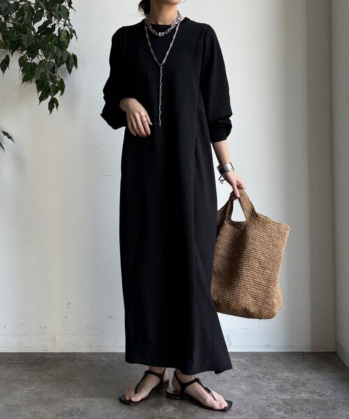 DouDou(ドゥドゥ)の「【WEB限定】バックレースラインワンピース(ワンピース・レディース・グレイッシュベージュ/チャコールグレー/ブラック・FREE)」の16枚目の写真