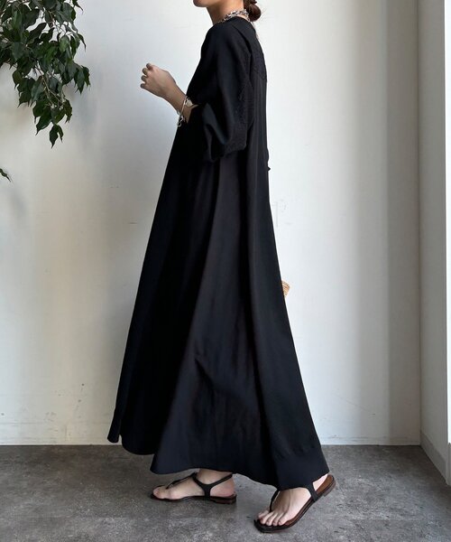 DouDou(ドゥドゥ)の「【WEB限定】バックレースラインワンピース(ワンピース・レディース・グレイッシュベージュ/チャコールグレー/ブラック・FREE)」の19枚目の写真