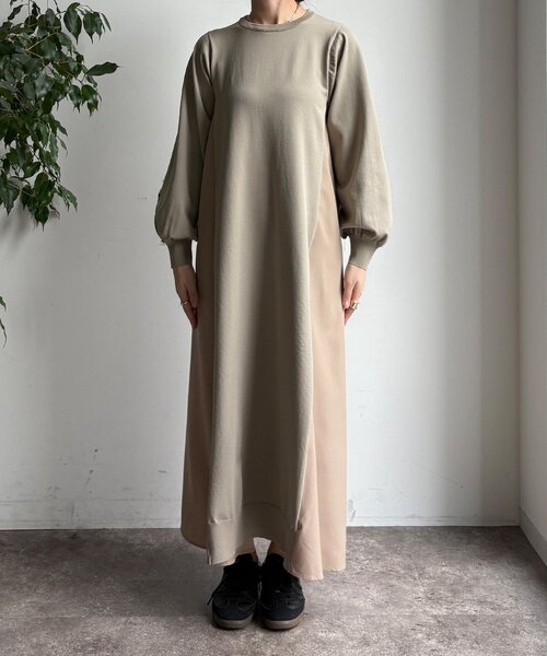 DouDou(ドゥドゥ)の「【WEB限定】バックレースラインワンピース(ワンピース・レディース・グレイッシュベージュ/チャコールグレー/ブラック・FREE)」の6枚目の写真