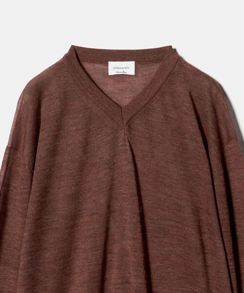 crepuscule（クレプスキュール）の「＜crepuscule × Steven Alan＞ WHOLEGARMENT SHR VNECK KNIT/ニット（ニット/セーター・メンズ・ワイン/ダークグレー・2/1）」の4枚目の写真