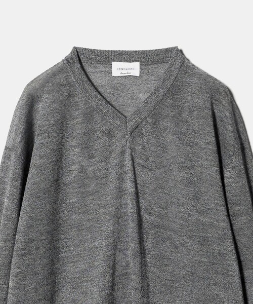 crepuscule(クレプスキュール)の「<crepuscule × Steven Alan> WHOLEGARMENT SHR VNECK KNIT/ニット(ニット/セーター・メンズ・ワイン/ダークグレー・2/1)」の9枚目の写真