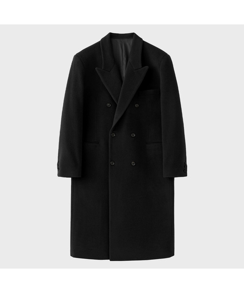 SUARE(スアレ)の「ウール100 ロングコート - 5カラー(チェスターコート・メンズ・ブラウン/ブラック/チャコール/ダークブラウン/ベージュ・MEDIUM/LARGE/X-LARGE)」の2枚目の写真