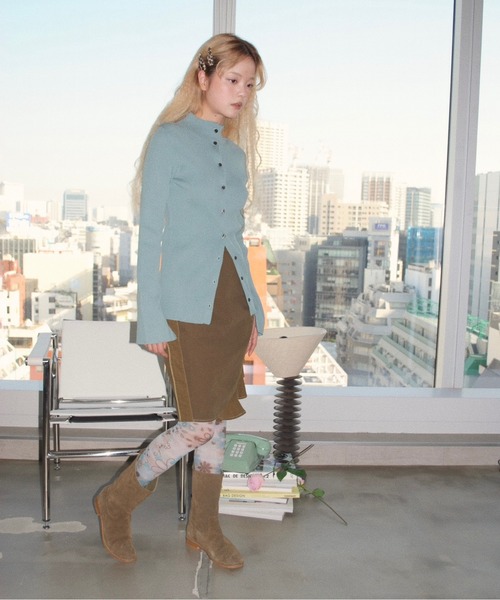 musubore(ムスボレ)の「bi-color frill midi skirt / ミディフリルスカート(スカート・レディース・ブラウン/グリーン・0/1)」の15枚目の写真