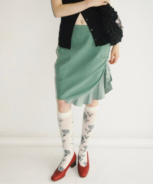 bi-color frill midi skirt / ミディフリルスカート（スカート