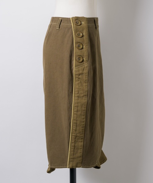 musubore（ムスボレ）の「bi-color frill midi skirt / ミディフリルスカート（スカート・レディース・ブラウン/グリーン・0/1）」の11枚目の写真