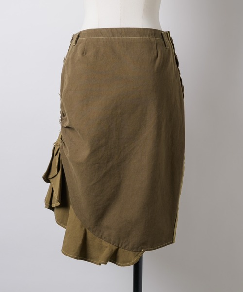 musubore（ムスボレ）の「bi-color frill midi skirt / ミディフリルスカート（スカート・レディース・ブラウン/グリーン・0/1）」の10枚目の写真