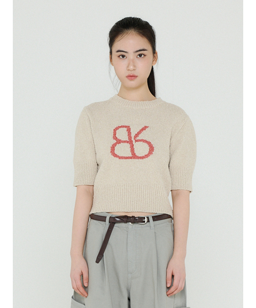 Bb' BENETTON(ビーフラットベネトン)の「ビッグビビクロップハーフニットプルオーバー(クリーム)(ニット/セーター・レディース・その他・S/M)」の3枚目の写真
