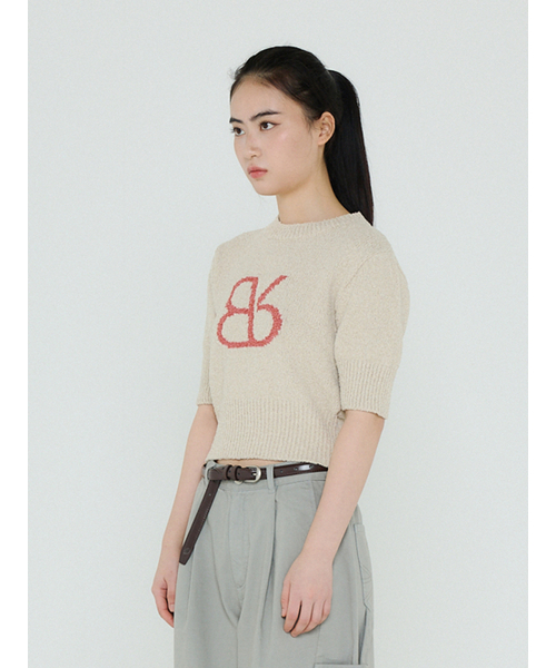 Bb' BENETTON(ビーフラットベネトン)の「ビッグビビクロップハーフニットプルオーバー(クリーム)(ニット/セーター・レディース・その他・S/M)」の4枚目の写真