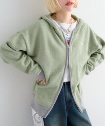 w closet | ボーダーニットパーカー(パーカー)