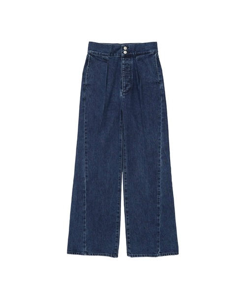 RITAN(リタン)の「【RITAN/リタン】High Waist Tack Denim/ハイウエストタックデニム(デニムパンツ・レディース・ブラック/ブルー・1/2)」の1枚目の写真