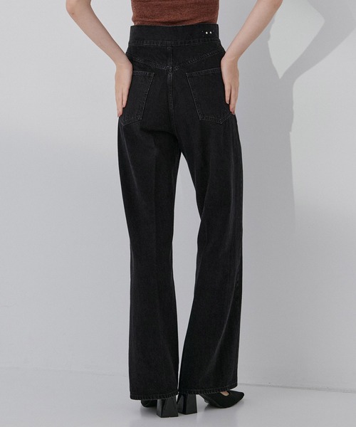 RITAN(リタン)の「【RITAN/リタン】High Waist Tack Denim/ハイウエストタックデニム(デニムパンツ・レディース・ブラック/ブルー・1/2)」の6枚目の写真