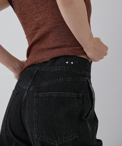 RITAN(リタン)の「【RITAN/リタン】High Waist Tack Denim/ハイウエストタックデニム(デニムパンツ・レディース・ブラック/ブルー・1/2)」の7枚目の写真