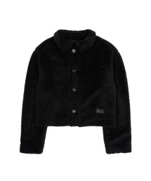 TCM reversible check fur jacket (black)