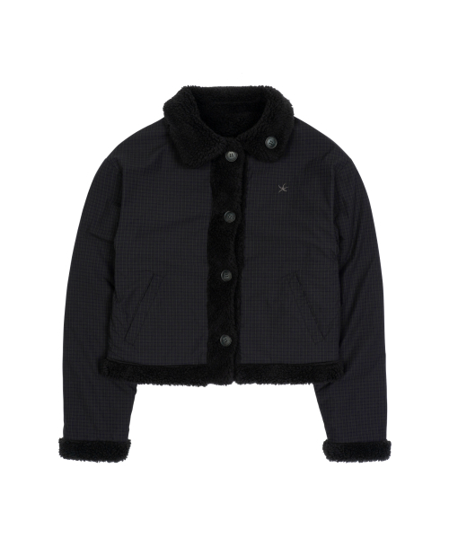 THECOLDESTMOMENT(ザコールデストモーメント)の「TCM reversible check fur jacket (black)(ムートンコート・レディース・その他・ONE SIZE)」の2枚目の写真