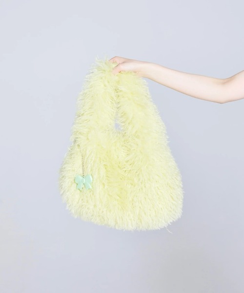 Little sunny bite(リトルサニーバイト)の「littlesunnybite/リトルサニーバイト/fur bag(トートバッグ・レディース・ブルー/ピンク/イエロー・F)」の1枚目の写真