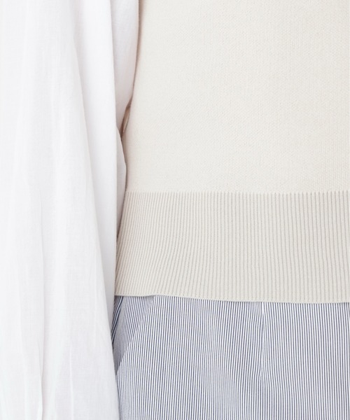 human woman(ヒューマンウーマン)の「◆ハイツイストコットン混ジャカードベスト(ベスト・レディース・ネイビー/ホワイト系その他/グレー・MEDIUM)」の13枚目の写真