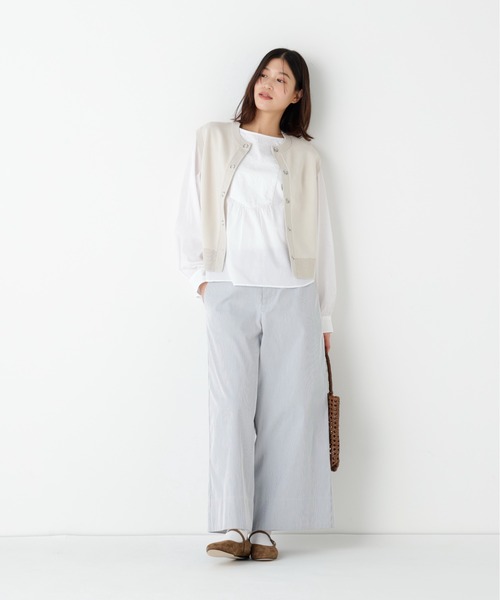 human woman(ヒューマンウーマン)の「◆ハイツイストコットン混ジャカードベスト(ベスト・レディース・ネイビー/ホワイト系その他/グレー・MEDIUM)」の19枚目の写真