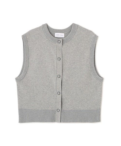 human woman(ヒューマンウーマン)の「◆ハイツイストコットン混ジャカードベスト(ベスト・レディース・ネイビー/ホワイト系その他/グレー・MEDIUM)」の4枚目の写真