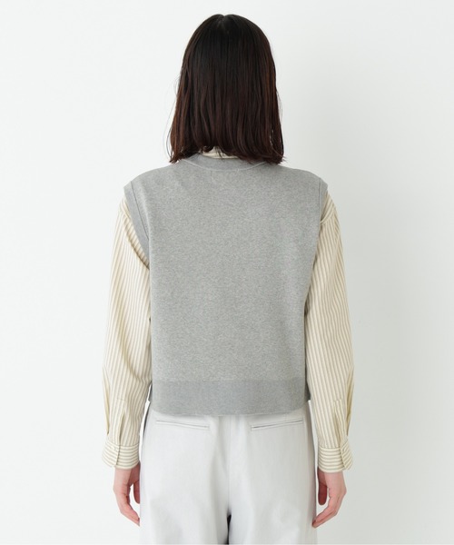 human woman(ヒューマンウーマン)の「◆ハイツイストコットン混ジャカードベスト(ベスト・レディース・ネイビー/ホワイト系その他/グレー・MEDIUM)」の6枚目の写真