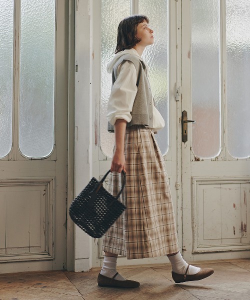 human woman(ヒューマンウーマン)の「◆ハイツイストコットン混ジャカードベスト(ベスト・レディース・ネイビー/ホワイト系その他/グレー・MEDIUM)」の22枚目の写真