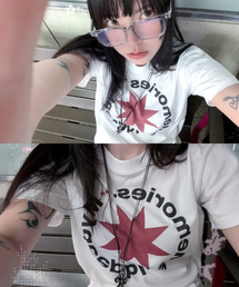 (W)MM CROP ROUND LOGO TEE (WHITE)