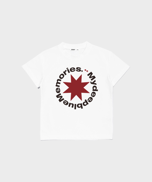 mydeepbluememories(マイディープブルーメモリーズ)の「(W)MM CROP ROUND LOGO TEE (WHITE)(Tシャツ/カットソー・レディース・ホワイト・FREE)」の3枚目の写真