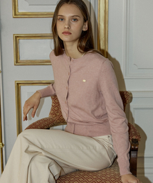 Essential Round Neck Cardigan - Pink