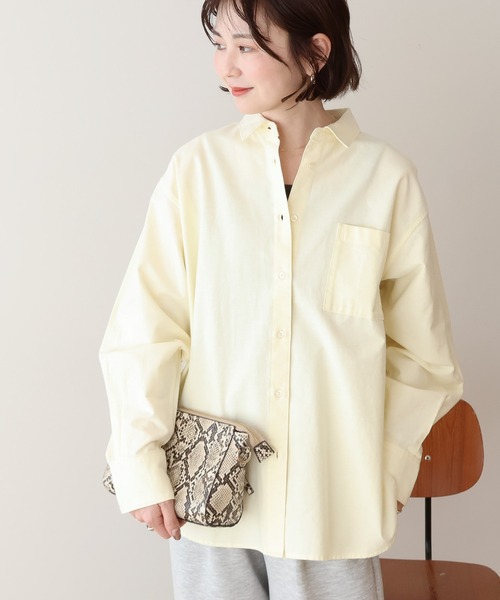 AMERICAN HOLIC（アメリカンホリック）の「【UVカット】オックスベーシックシャツ（シャツ/ブラウス・レディース・ブルー系その他6/サックスブルー/オレンジ/イエロー/ホワイト系その他5・L/M）」の4枚目の写真