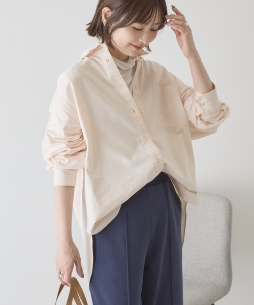 AMERICAN HOLIC（アメリカンホリック）の「【UVカット】オックスベーシックシャツ（シャツ/ブラウス・レディース・ブルー系その他6/サックスブルー/オレンジ/イエロー/ホワイト系その他5・L/M）」の5枚目の写真