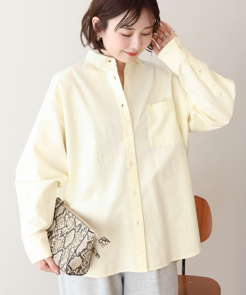 AMERICAN HOLIC（アメリカンホリック）の「【UVカット】オックスベーシックシャツ（シャツ/ブラウス・レディース・ブルー系その他6/サックスブルー/オレンジ/イエロー/ホワイト系その他5・L/M）」の8枚目の写真