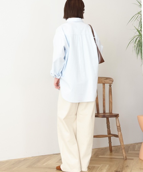 AMERICAN HOLIC（アメリカンホリック）の「【UVカット】オックスベーシックシャツ（シャツ/ブラウス・レディース・ブルー系その他6/サックスブルー/オレンジ/イエロー/ホワイト系その他5・L/M）」の13枚目の写真