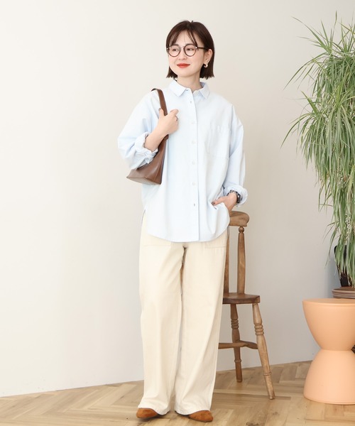 AMERICAN HOLIC（アメリカンホリック）の「【UVカット】オックスベーシックシャツ（シャツ/ブラウス・レディース・ブルー系その他6/サックスブルー/オレンジ/イエロー/ホワイト系その他5・L/M）」の18枚目の写真