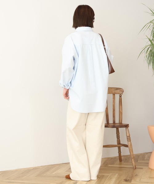 AMERICAN HOLIC（アメリカンホリック）の「【UVカット】オックスベーシックシャツ（シャツ/ブラウス・レディース・ブルー系その他6/サックスブルー/オレンジ/イエロー/ホワイト系その他5・L/M）」の19枚目の写真