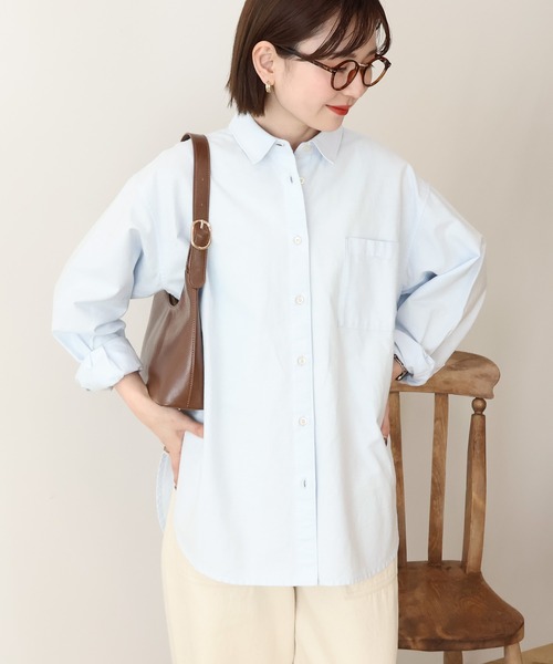 AMERICAN HOLIC（アメリカンホリック）の「【UVカット】オックスベーシックシャツ（シャツ/ブラウス・レディース・ブルー系その他6/サックスブルー/オレンジ/イエロー/ホワイト系その他5・L/M）」の20枚目の写真