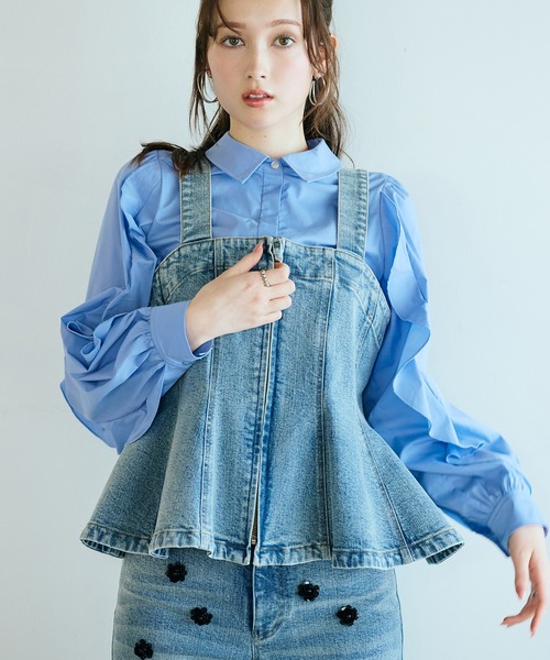 Audie a Muses(オーディアミューズ)の「デニム裾フレアビスチェ(シャツ/ブラウス・レディース・ネイビー・38/42/36)」の20枚目の写真