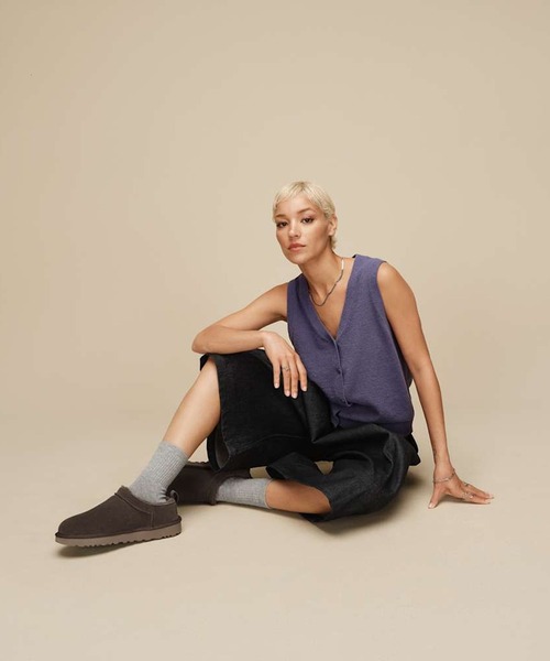 UGG（アグ）の「アグ 【UGG 】-  2足セット ソックス【WQUINLIN LOGO QUARTER 2PACK 1171623-RSF】（ソックス/靴下・レディース・ホワイト×グレー・ONE SIZE）」の10枚目の写真