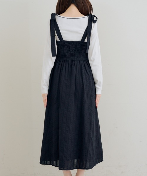 continuer de NICE CLAUP(コンティニューデナイスクラップ)の「肩リボンキャミワンピ(ワンピース・レディース・ブラック/オフホワイト/ワンウォッシュ/その他11/チェック・FREE)」の17枚目の写真