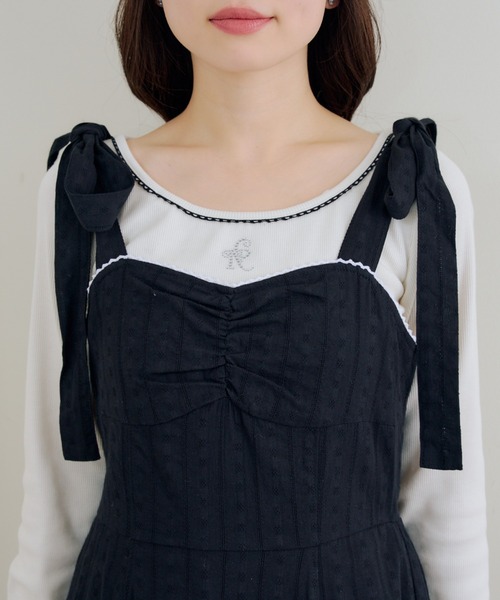 continuer de NICE CLAUP(コンティニューデナイスクラップ)の「肩リボンキャミワンピ(ワンピース・レディース・ブラック/オフホワイト/ワンウォッシュ/その他11/チェック・FREE)」の19枚目の写真
