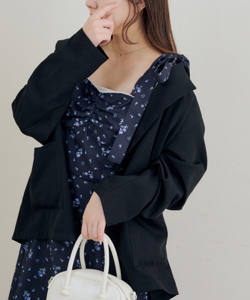 continuer de NICE CLAUP(コンティニューデナイスクラップ)の「肩リボンキャミワンピ(ワンピース・レディース・ブラック/オフホワイト/ワンウォッシュ/その他11/チェック・FREE)」の10枚目の写真