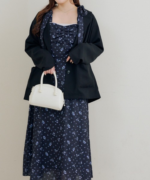 continuer de NICE CLAUP(コンティニューデナイスクラップ)の「肩リボンキャミワンピ(ワンピース・レディース・ブラック/オフホワイト/ワンウォッシュ/その他11/チェック・FREE)」の11枚目の写真