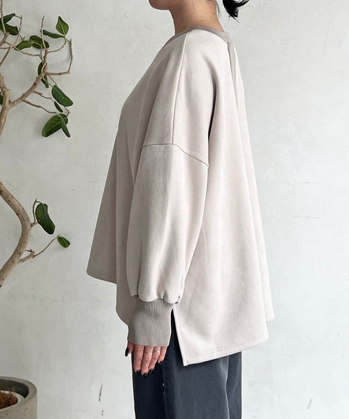 un dix cors（アンディコール）の「バックリブラインスエードプルオーバー（Tシャツ/カットソー・レディース・チャコールグレー/グレイッシュベージュ/アイボリー・FREE）」の19枚目の写真